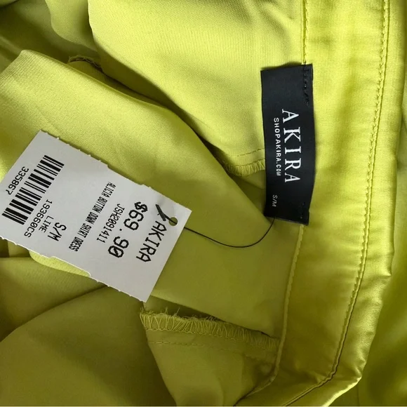 AKIRA Neon Yellow Ruffle Swim Cover-Up - Picture 3 of 3